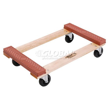 GLOBAL INDUSTRIAL Hardwood Dolly - Rubber Bumpered Ends Deck, 30 x 18, 1200 Lb. Capacity 952168B